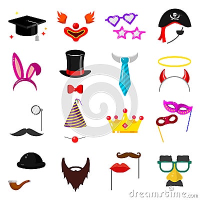 Photo party mask set Vector Illustration