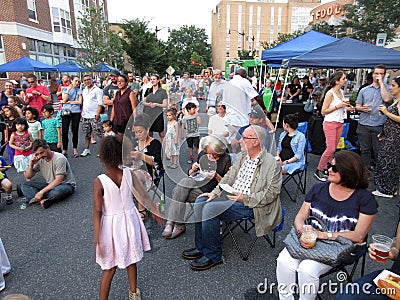 Big Crowd People at the Outdoor Festival in June Editorial Stock Photo