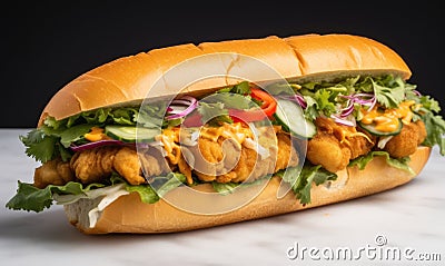 Photo of Po'boy bread Stock Photo