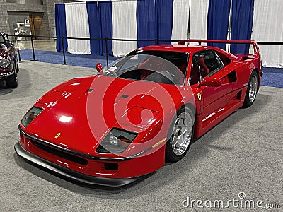 Beautiful Red Ferrari Sports Car Editorial Stock Photo