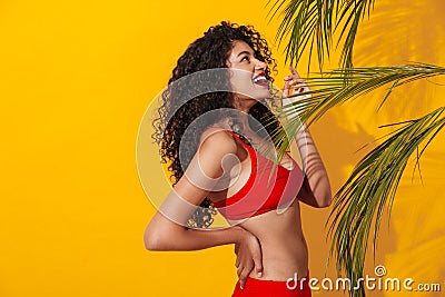 Woman in swimwear posing isolated Stock Photo