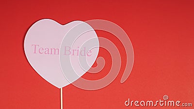 Photo prop for wedding or married sign on red background Stock Photo