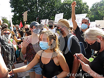 Protesters on the Street in Washington DC Editorial Stock Photo