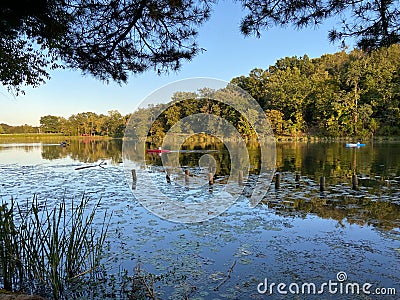 Quiet Peaceful Lake in the Country Stock Photo