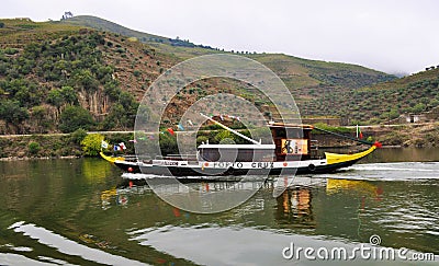 Rabelo boat at Douro river Editorial Stock Photo