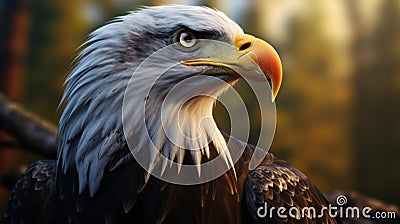 Photo Realistic Eagle: A Close-up Of Majestic Beauty Stock Photo