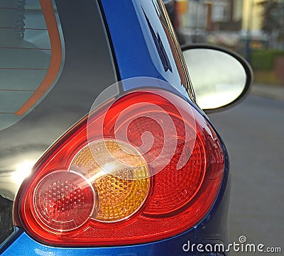 Motoring travel road rear car lamps Stock Photo