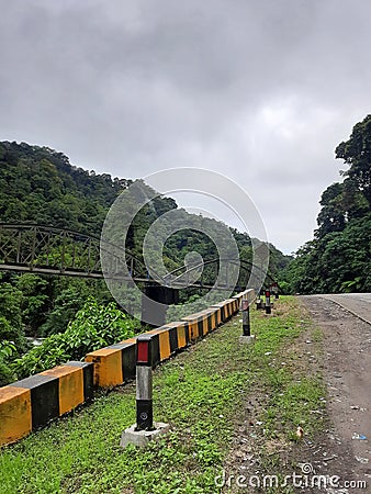 Photo road and railroad bridge Stock Photo