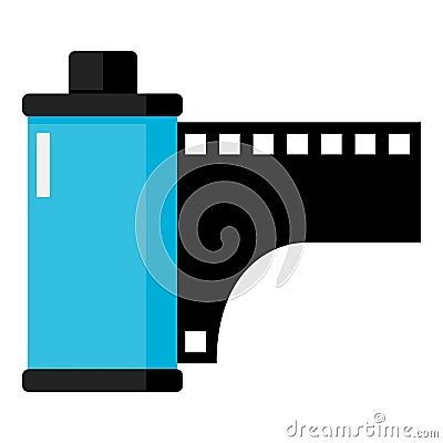 Photo Roll or Film Flat Icon Isolated on White Vector Illustration