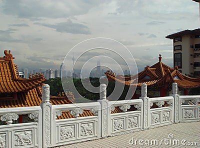 Photo scenery with vague prospects of the modern capital of Malaysia Stock Photo