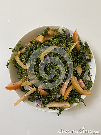 Photo of Sea Grapes Salad or Lato on Bowl Filipino Dish Stock Photo