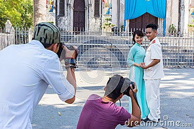 Photo shooting at the wedding in Hanoi, Vietnam Editorial Stock Photo