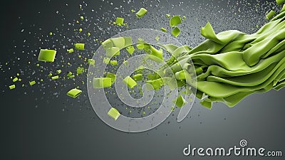 abstract waving background with green element AI generative Stock Photo