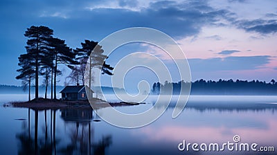 Capturing The Magical Wonderland Of Nellim At Blue Hour Stock Photo