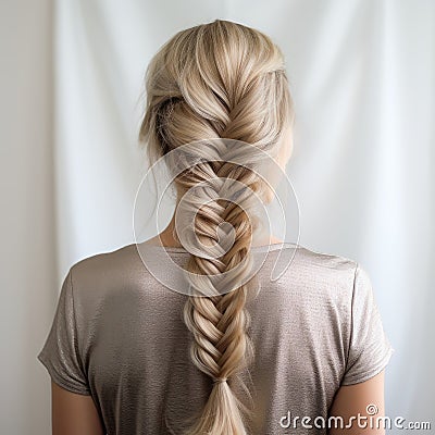 Stunning Fishtail Braid Hairstyles: A Fusion Of Beauty And Texture Stock Photo