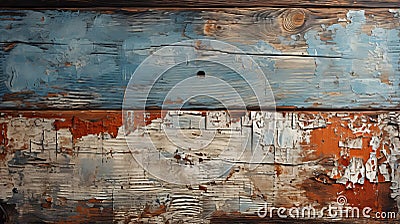 Rustic Americana: Old Wooden Wood Background With Blue Paint Stock Photo