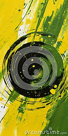 Abstract Swirl Pattern Painting With Intense Colors Stock Photo