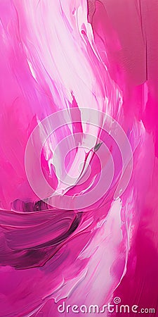 Magenta And White Abstract Painting: Intense Close-ups And Flowing Draperies Stock Photo