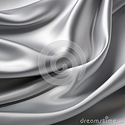 Realistic Hyper-detailed Rendering Of Silver Satin Fabric Stock Photo