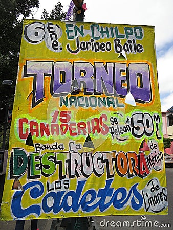 Sign Advertising a Rodeo in Chilpancingo Guerreo Mexico Editorial Stock Photo