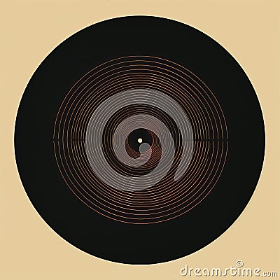 Minimalist Jazz Record With Optical Art Design Stock Photo