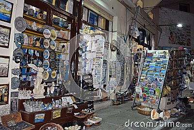 Souvenir store in Kavala, Greece Editorial Stock Photo