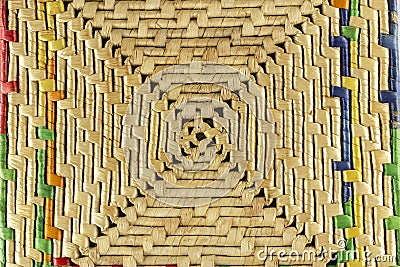 Spiral craftwork with bamboo fibers close up texture Stock Photo
