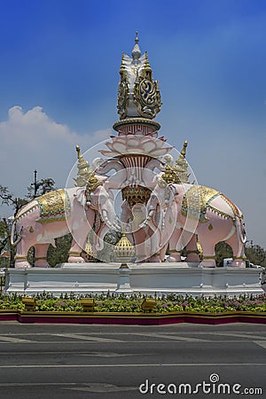 Pink Elephant Statue Editorial Stock Photo