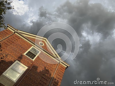 Stormy Summer Sky and Condominium Building Stock Photo