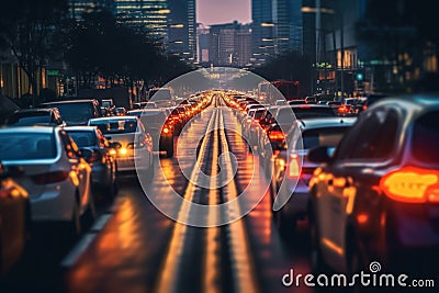 Photo of Stressful moment during a traffic jam, AI Generative Stock Photo