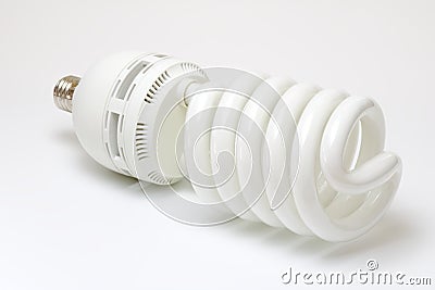 Photo studio spiral light bulb Stock Photo