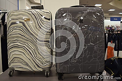 Photo of stylish hard cover Luggage Editorial Stock Photo