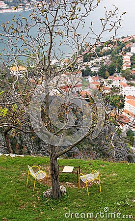 A table for two in Kotor Stock Photo