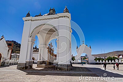 Basilica of Our Lady of Copacabana Lake Titicaca Editorial Stock Photo