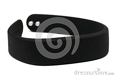 A full black rubber smart watch wrist band Stock Photo