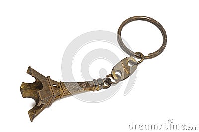 A keychain in the shape of the Eiffel Tower in France Editorial Stock Photo