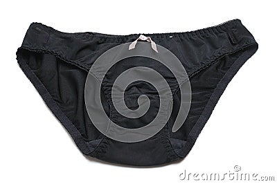 A ladies panty with plain black color and no printings Stock Photo