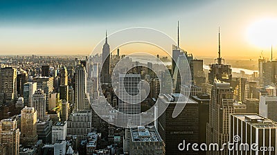 New York Skyline Manhatten Cityscape Empire State Building Stock Photo