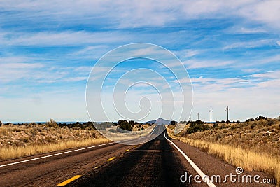 Road Trip in Arizona - On the Road Stock Photo