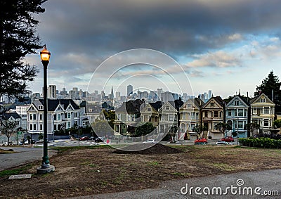 City View Painted Ladies in San Francisco California United Stat Editorial Stock Photo