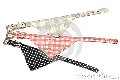 A photo taken on three bandanas scarfs of different print designs Stock Photo