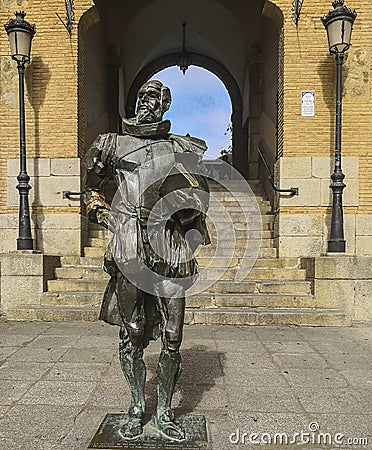The sculpture of Cervantes in toledo,spain Editorial Stock Photo