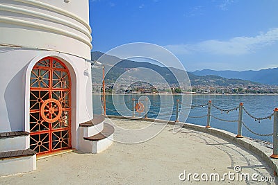 Elements of the exterior of the old lighthouse in the city of Alanya Stock Photo