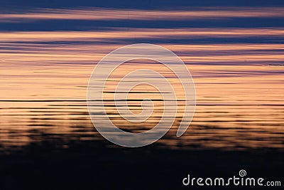 Photo textures. Sunset on the Vuoksa lake. Reflection. Stock Photo