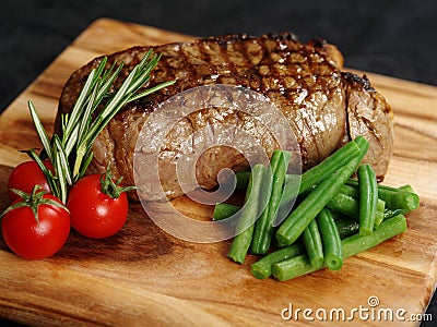 Delicious sirloin steak dinner Stock Photo