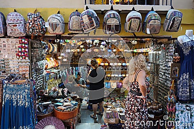 Tourists Shopping at the Arab Quarter in Granada Spain Editorial Stock Photo