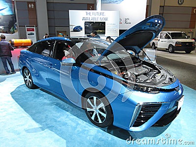 Pretty Blue Toyota Mirai Fuel Cell Car Editorial Stock Photo