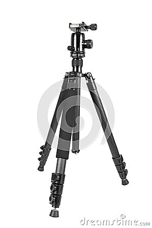 Photo tripod with ball head on white background Stock Photo