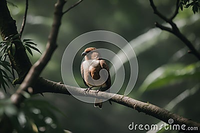 Tropical bird perched on a tree branch Stock Photo