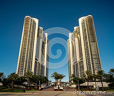 Photo of Trump Towers Royale and Place Collins Avenue Sunny Isles Beach FL Editorial Stock Photo